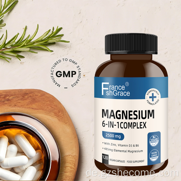 Shecome Magnesium-Komplex-Kapseln unterstützen die Schlafmuskulatur